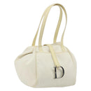 Christian Dior Hand Bag Nylon White Silver Auth ep15448-1