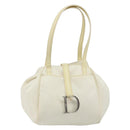 Christian Dior Hand Bag Nylon White Silver Auth ep15448-2