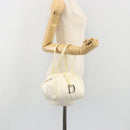 Christian Dior Hand Bag Nylon White Silver Auth ep15448-25