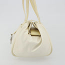 Christian Dior Hand Bag Nylon White Silver Auth ep15448-4