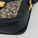 CELINE C Sulky Shoulder Bag Canvas Navy Gold Tone Auth ep15449-10