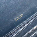 CELINE C Sulky Shoulder Bag Canvas Navy Gold Tone Auth ep15449-16