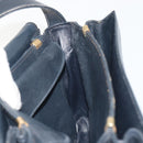 CELINE C Sulky Shoulder Bag Canvas Navy Gold Tone Auth ep15449-18
