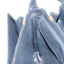 CELINE C Sulky Shoulder Bag Canvas Navy Gold Tone Auth ep15449-19