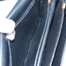 CELINE C Sulky Shoulder Bag Canvas Navy Gold Tone Auth ep15449-20