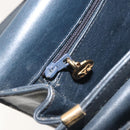CELINE C Sulky Shoulder Bag Canvas Navy Gold Tone Auth ep15449-21