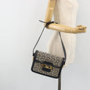 CELINE C Sulky Shoulder Bag Canvas Navy Gold Tone Auth ep15449-24