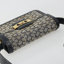 CELINE C Sulky Shoulder Bag Canvas Navy Gold Tone Auth ep15449-6