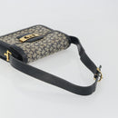 CELINE C Sulky Shoulder Bag Canvas Navy Gold Tone Auth ep15449-7