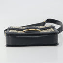 CELINE C Sulky Shoulder Bag Canvas Navy Gold Tone Auth ep15449-9