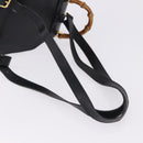 GUCCI Bamboo Backpack Leather Black Gold Tone 003 2034 0030 Auth ep15450-10