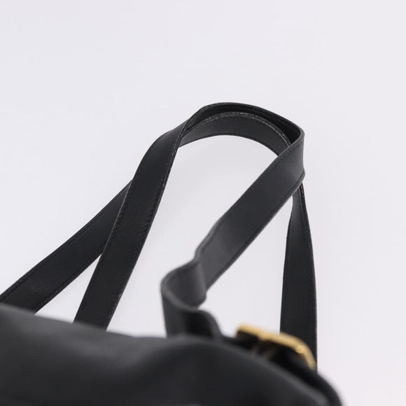GUCCI Bamboo Backpack Leather Black Gold Tone 003 2034 0030 Auth ep15450