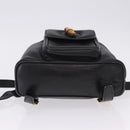 GUCCI Bamboo Backpack Leather Black Gold Tone 003 2034 0030 Auth ep15450-5