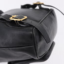 GUCCI Bamboo Backpack Leather Black Gold Tone 003 2034 0030 Auth ep15450-18