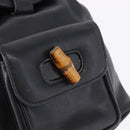 GUCCI Bamboo Backpack Leather Black Gold Tone 003 2034 0030 Auth ep15450-20