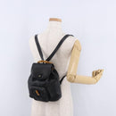 GUCCI Bamboo Backpack Leather Black Gold Tone 003 2034 0030 Auth ep15450-29