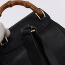 GUCCI Bamboo Backpack Leather Black Gold Tone 003 2034 0030 Auth ep15450-9