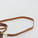 CELINE Macadam Hand Bag PVC Leather 2way Brown Gold Tone Auth ep15452-10