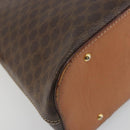 CELINE Macadam Hand Bag PVC Leather 2way Brown Gold Tone Auth ep15452-17
