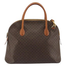 CELINE Macadam Hand Bag PVC Leather 2way Brown Gold Tone Auth ep15452-13