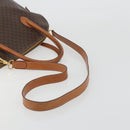 CELINE Macadam Hand Bag PVC Leather 2way Brown Gold Tone Auth ep15452-9
