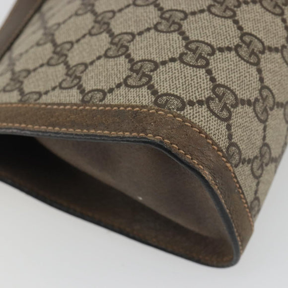 GUCCI GG Supreme Clutch Bag PVC Leather Beige 67 014 2125 Auth ep15454