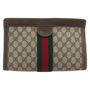 GUCCI GG Supreme Clutch Bag PVC Leather Beige 67 014 2125 Auth ep15454-13