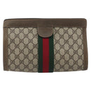 GUCCI GG Supreme Clutch Bag PVC Leather Beige 67 014 2125 Auth ep15454-2