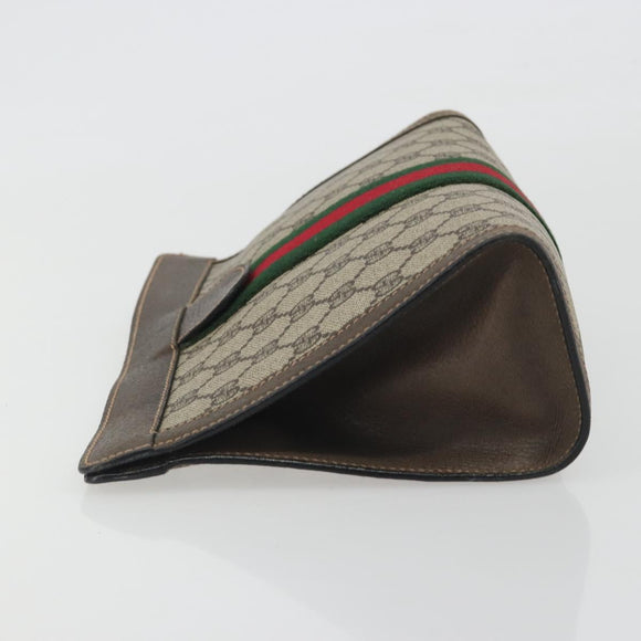GUCCI GG Supreme Clutch Bag PVC Leather Beige 67 014 2125 Auth ep15454