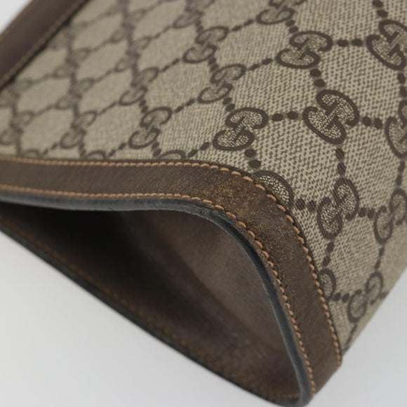 GUCCI GG Supreme Clutch Bag PVC Leather Beige 67 014 2125 Auth ep15454