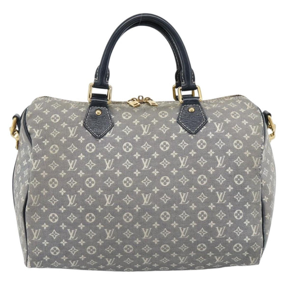 LOUIS VUITTON Monogram Idylle Speedy Bandouliere 30 Bag Navy M56703 Auth ep15457