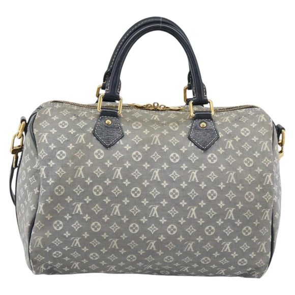 LOUIS VUITTON Monogram Idylle Speedy Bandouliere 30 Bag Navy M56703 Auth ep15457