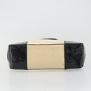 GUCCI Hand Bag Patent Beige Black 002 1103 Auth ep15459-6