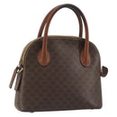 CELINE Macadam Hand Bag PVC Leather Brown Gold Tone Auth ep15461-1