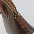 CELINE Macadam Hand Bag PVC Leather Brown Gold Tone Auth ep15461-18