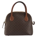 CELINE Macadam Hand Bag PVC Leather Brown Gold Tone Auth ep15461-13