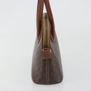 CELINE Macadam Hand Bag PVC Leather Brown Gold Tone Auth ep15461-3
