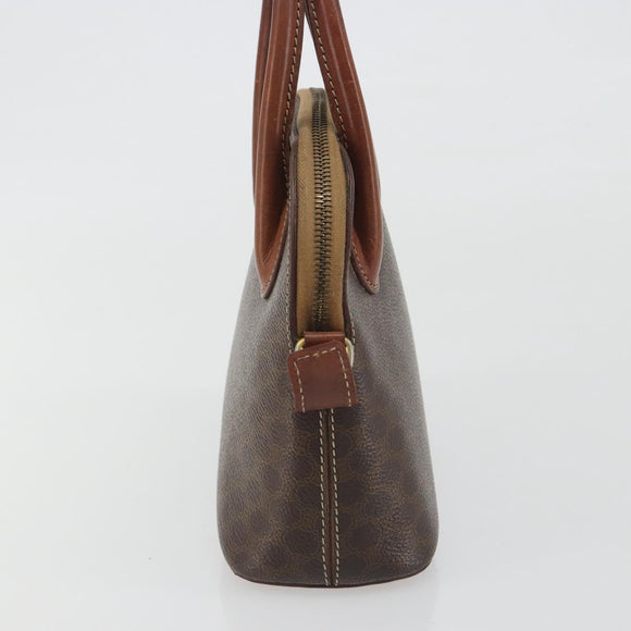 CELINE Macadam Hand Bag PVC Leather Brown Gold Tone Auth ep15461
