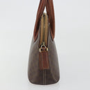 CELINE Macadam Hand Bag PVC Leather Brown Gold Tone Auth ep15461-4