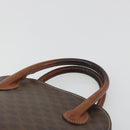 CELINE Macadam Hand Bag PVC Leather Brown Gold Tone Auth ep15461-14