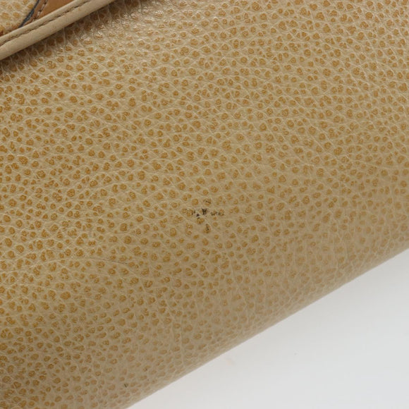 Christian Dior Shoulder Bag Leather Beige Gold Tone Auth ep15464