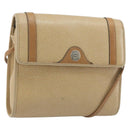 Christian Dior Shoulder Bag Leather Beige Gold Tone Auth ep15464-1