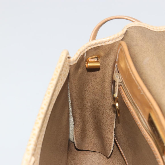 Christian Dior Shoulder Bag Leather Beige Gold Tone Auth ep15464