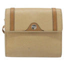Christian Dior Shoulder Bag Leather Beige Gold Tone Auth ep15464-13