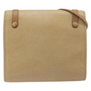 Christian Dior Shoulder Bag Leather Beige Gold Tone Auth ep15464-2