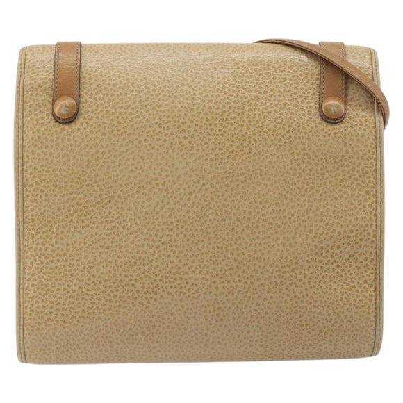 Christian Dior Shoulder Bag Leather Beige Gold Tone Auth ep15464