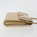 Christian Dior Shoulder Bag Leather Beige Gold Tone Auth ep15464-3