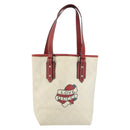 GUCCI GG Supreme Hand Bag PVC Leather Outlet White Red 257250 Auth ep15469-13