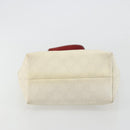 GUCCI GG Supreme Hand Bag PVC Leather Outlet White Red 257250 Auth ep15469-5