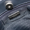 BURBERRY Nova Check Hand Bag PVC Leather Navy Silver Auth ep15470-18